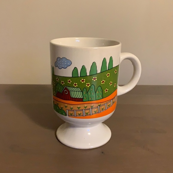 Vintage Made in Korea Farm Motif Ceramic Mug - Picture 2 of 6